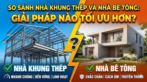 So Sánh Nhà Khung Thép Và Nhà Bê Tông: Giải Pháp Nào Tối Ưu Hơn?
