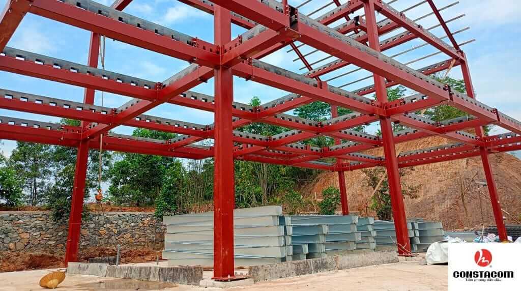 Lắp dựng và kiểm soát sai số kết cấu khung thép